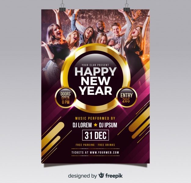 New year party poster 2019 Free Vector New year party poster 2019 Free Vector