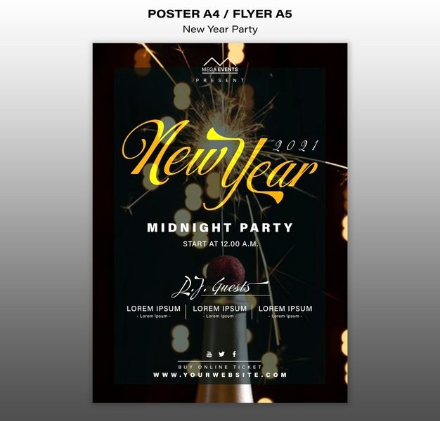 New year party poster template Free Psd New year party poster template Free Psd