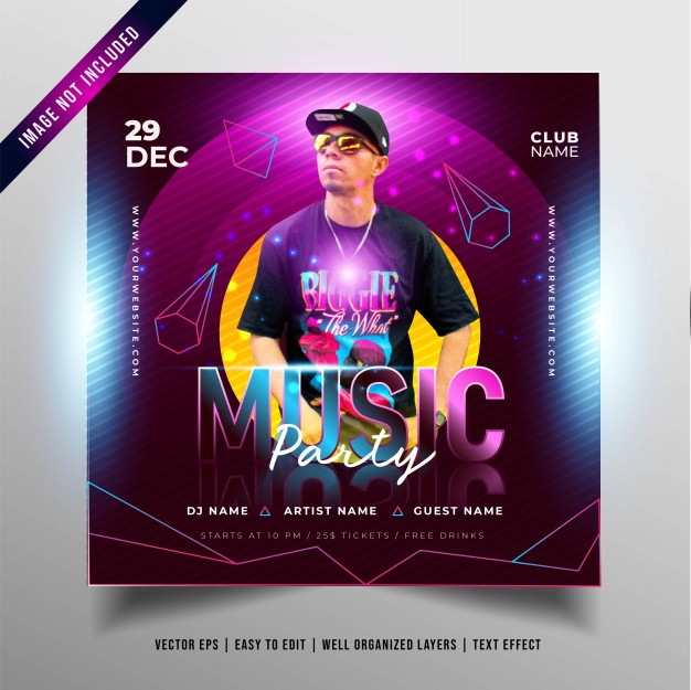 Night Music Party Banner Social Media Promotion 17005 859