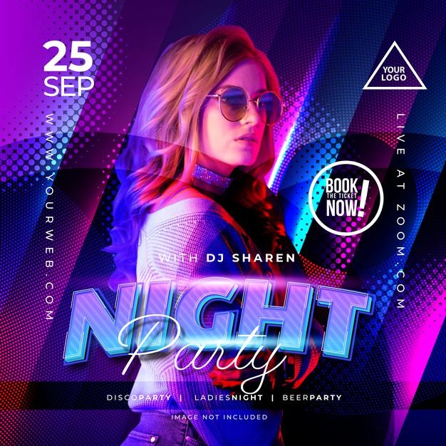 Night Party Music Banner Social Media Template 17005 1357