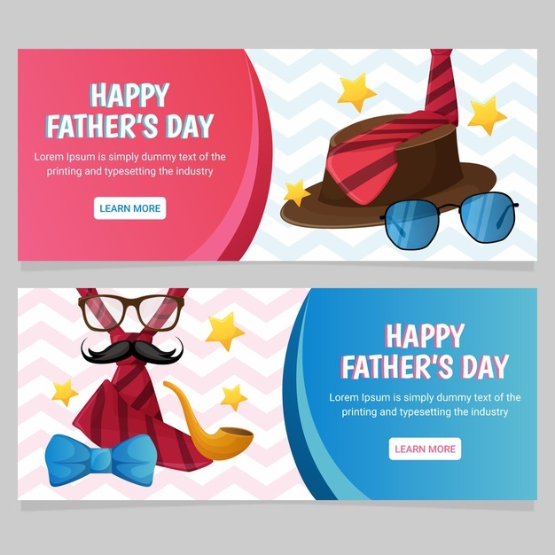 Organic Flat Father S Day Banners Set 23 2148944008