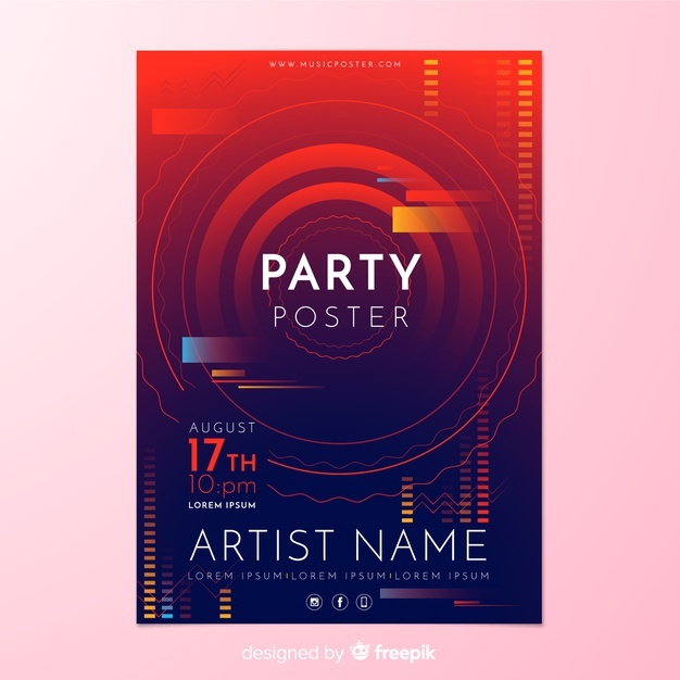 Party Poster Template With Abstract Shapes 23 2148211531