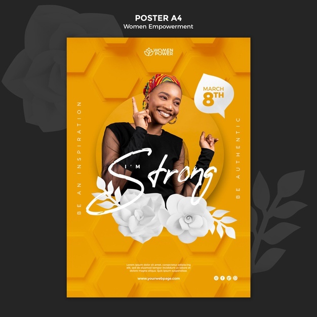 Poster Template Women Empowerment With Encouraging Word 23 2148812004