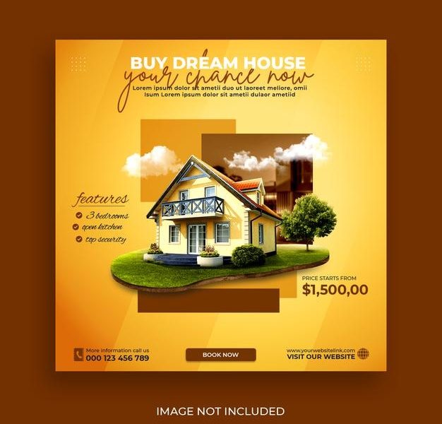 Real estate house social media post or square banner template Free Psd Real estate house social media post or square banner template Free Psd