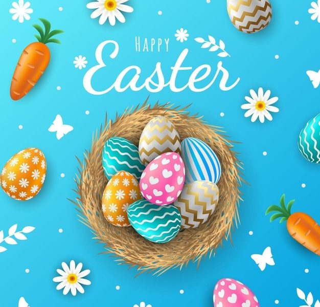 Realistic easter background Free Vector