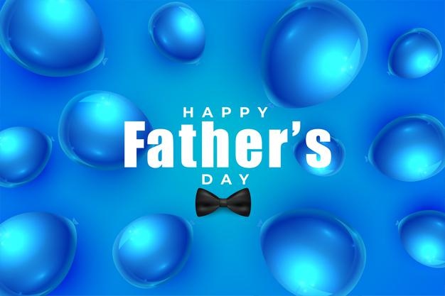 Realistic Happy Fathers Day Blue Balloons Background 1017 32160