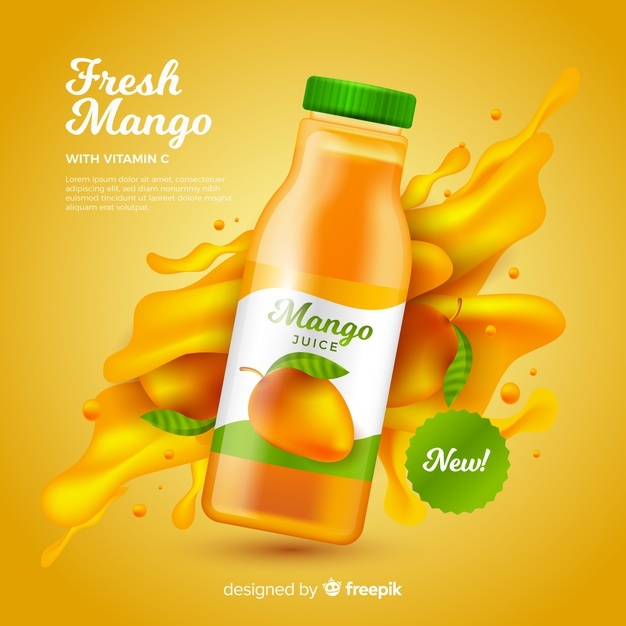 Realistic Mango Juice Ad Template 52683 8486