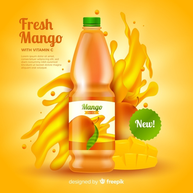 Realistic Mango Juice Ad Template 52683 8487