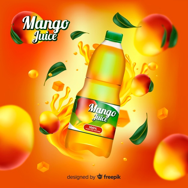 Realistic Mango Juice Ad Template 52683 9094