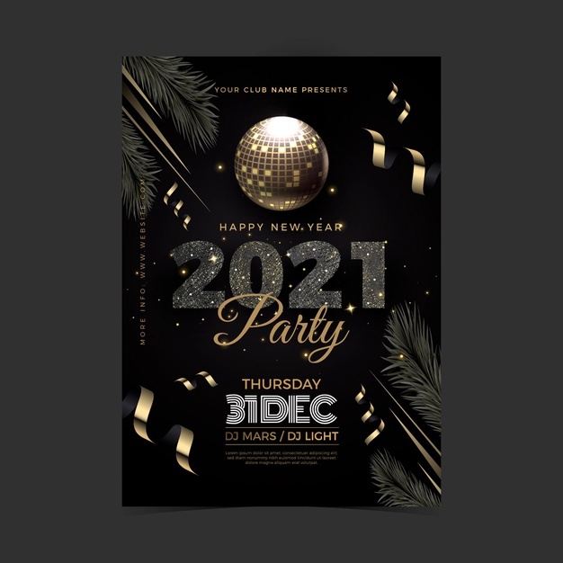 Realistic New Year 2021 Party Flyer Template 52683 51038