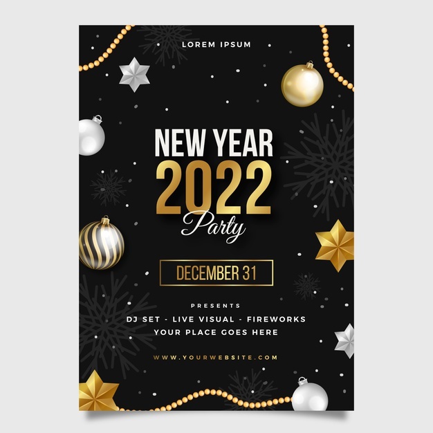 Realistic New Year Party Flyer Template 23 2149200698