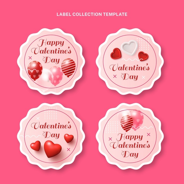 Realistic Valentine S Day Labels Collection 23 2149233495