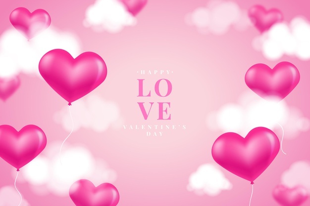 Realistic valentines day background Free Vector
