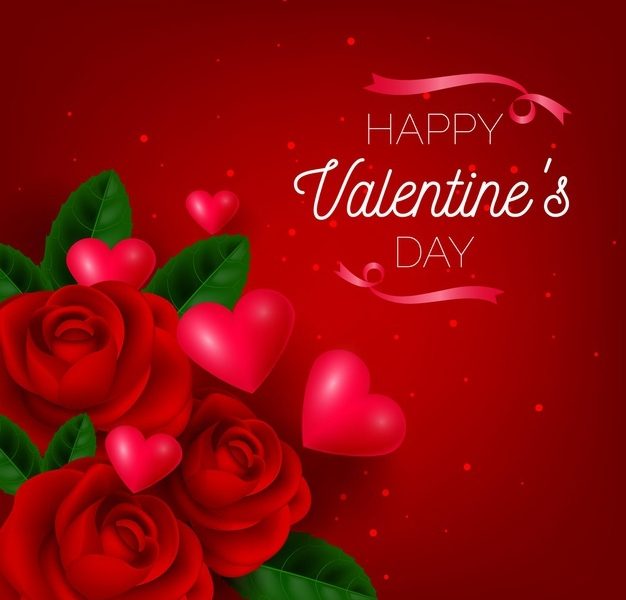 Realistic valentines day background Free Vector