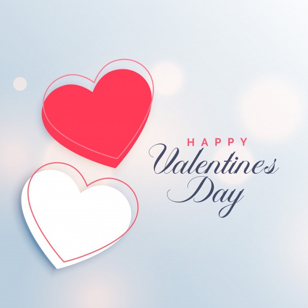 Red White Two Hearts Valentine S Day Background 1017 12165