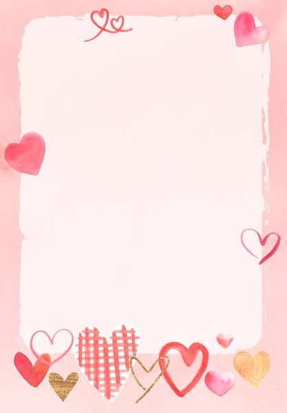 Romantic valentine’s day frame in watercolor Free Vector