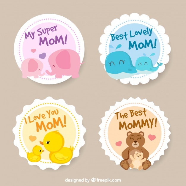 Round Stickers With Cute Elements Mother S Day 23 2147615185