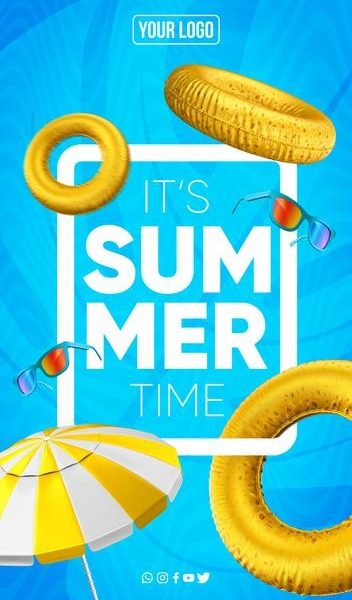 Social media stories its summer time Free Psd
