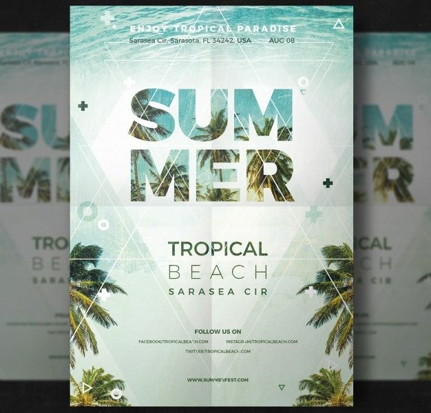 Summer party flyer Free Psd Summer party flyer Free Psd