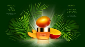 Tropic mango cosmetics realistic Free Vector