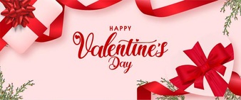 Valentine S Day Background With Gifts Realistic Ribbon Template 1361 3219