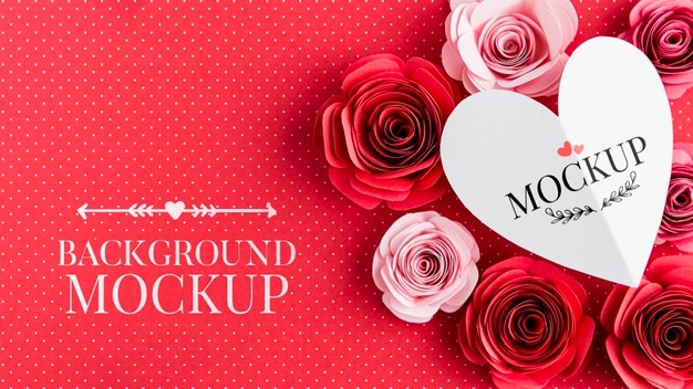 Valentine’s day concept mock-up Free Psd