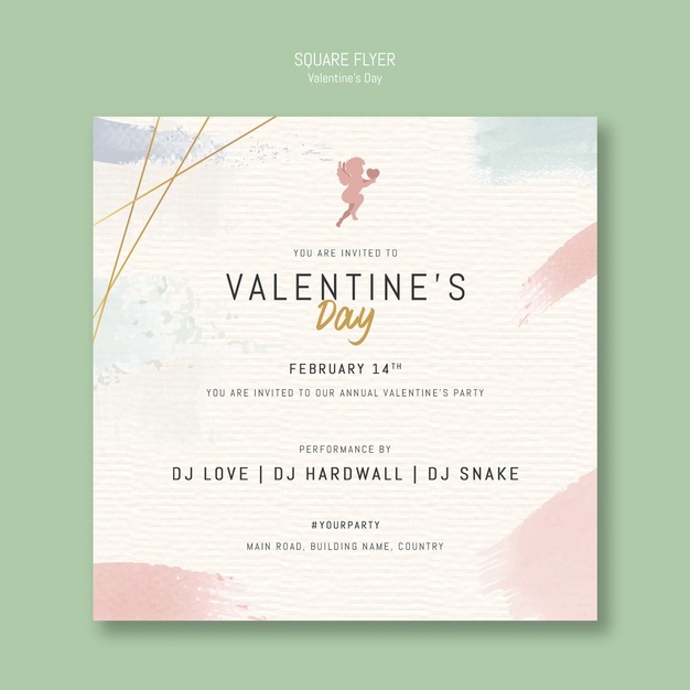 Valentine S Day Pay Invitation Square Flyer 23 2148365129