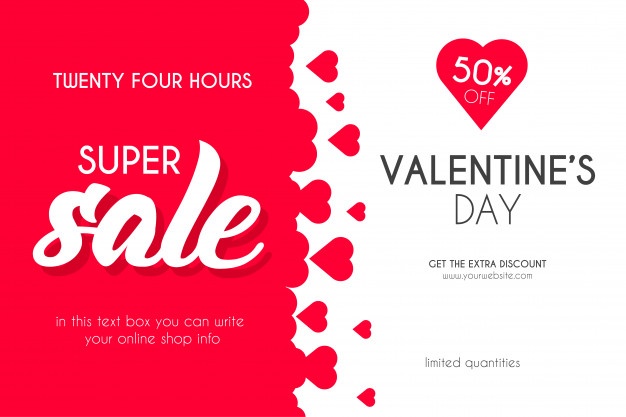 Valentine S Day Super Sale With Hearts Background 1361 1011