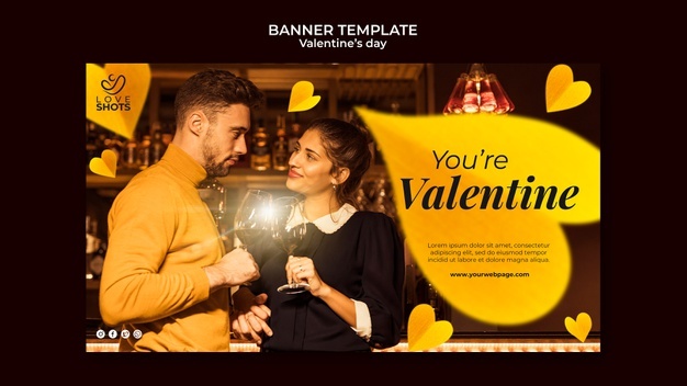 Valentine S Day Yellow Horizontal Banner 23 2149169214