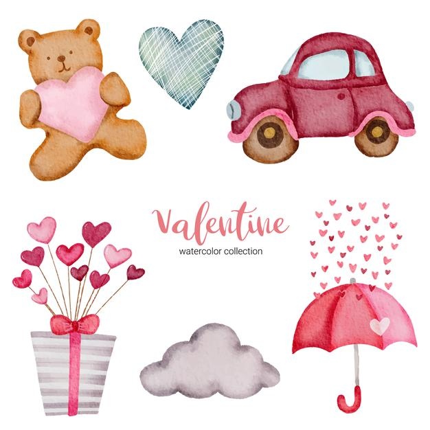 Valentines Day Set Elements Cloud Teddy Heart Gift Box More 1150 40550