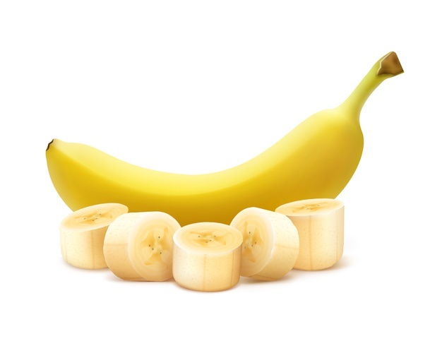 Vector Whole Chopped Ripe Yellow Banana Isolated White Background 1284 45451