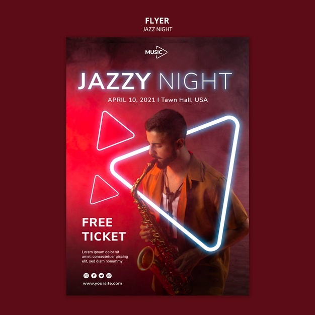 Vertical Flyer Neon Jazz Night Event 23 2148979953