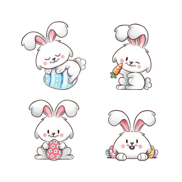 Watercolor Easter Bunny Collection 52683 57521