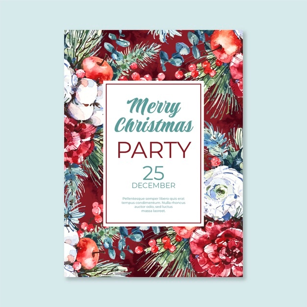 Watercolor New Year Party Flyer Template 52683 78673