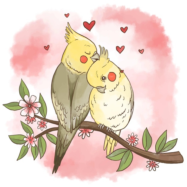 Watercolor Valentines Day Animal Couple 23 2148800458