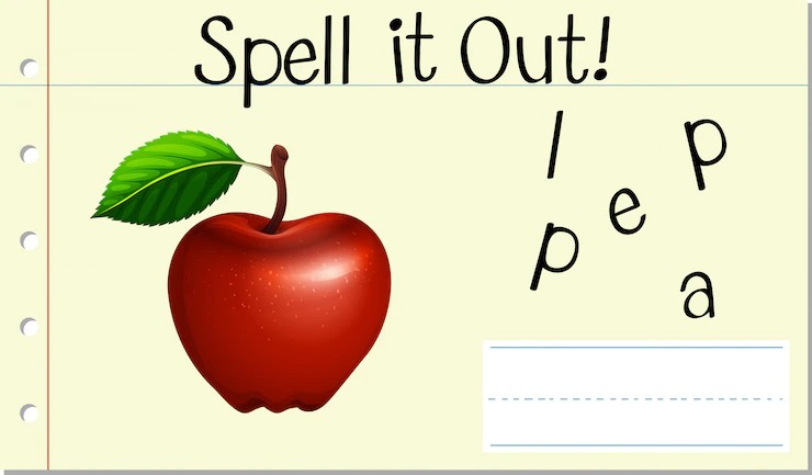 Spell english word apple Free Vector