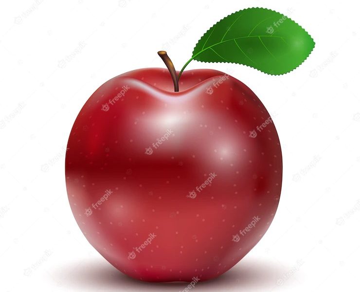 Red apple with leaf isolated Free Vector Red apple with leaf isolated Free Vector