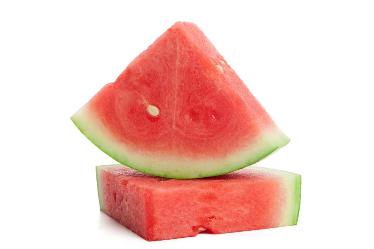 Slice of watermelon on white background Free Photo