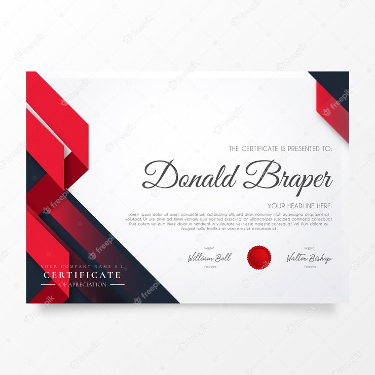 Abstract Certificate Appreciation With Modern Shapes 1361 1522