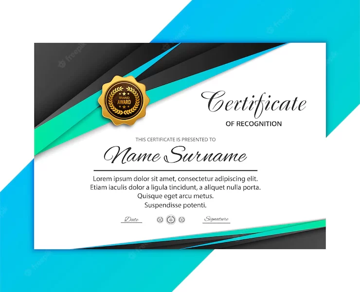 Abstract certificate template Free Vector