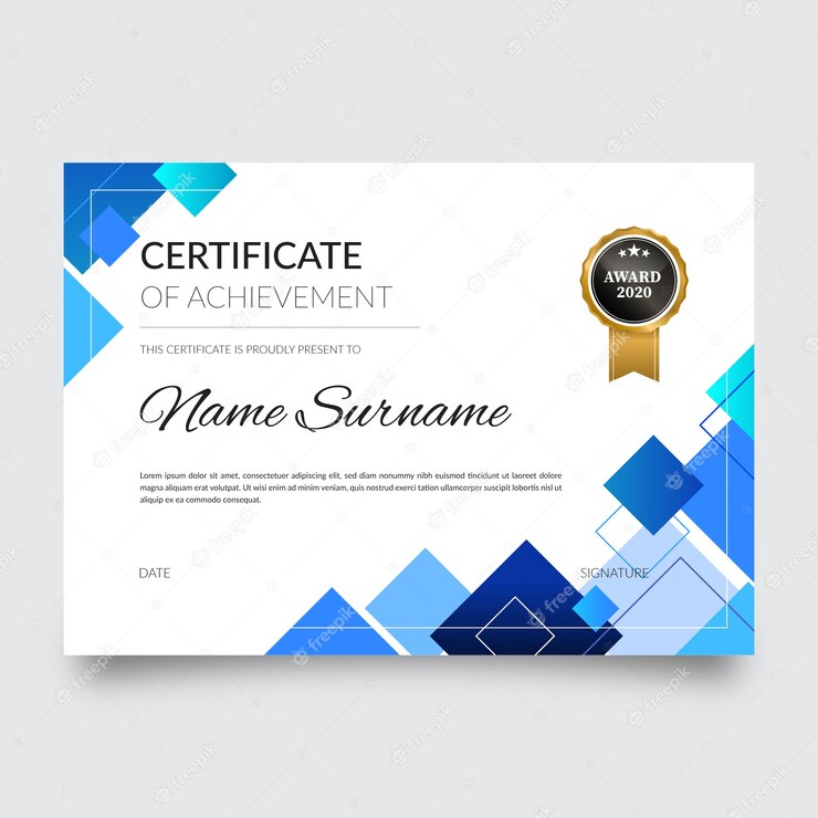 Abstract Geometric Certificate Template 23 2148400873