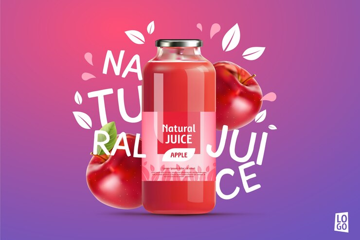 Apple Juice Ad With Gradients Lettering 23 2148374121