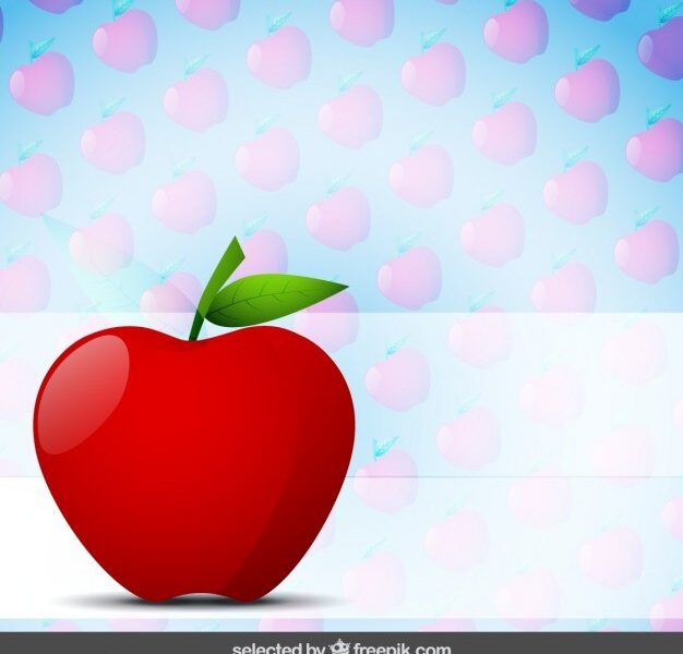 Apple with apples background Free Vector Apple with apples background Free Vector