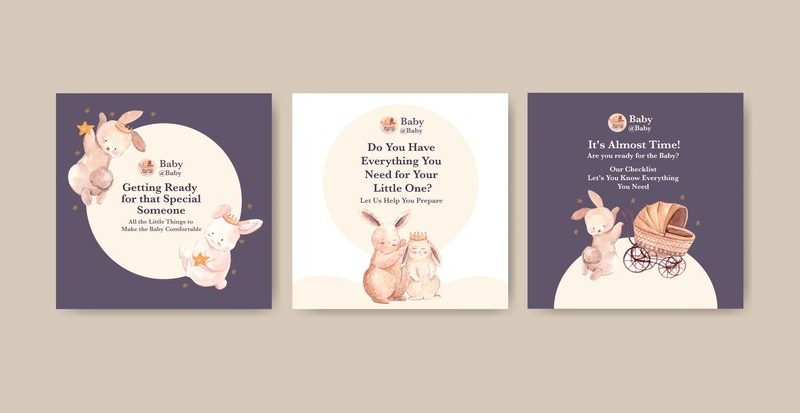 Baby shower design card watercolor illustration Free Vector