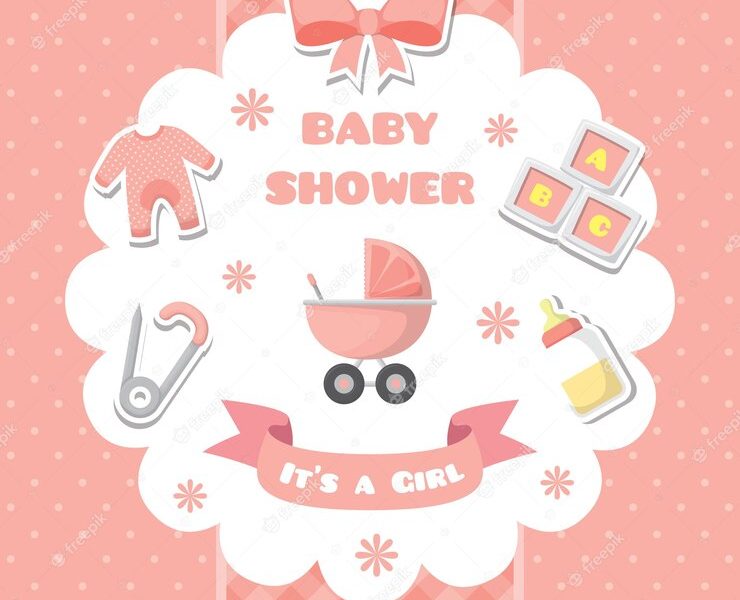 Baby shower design for girl Free Vector Baby shower design for girl Free Vector