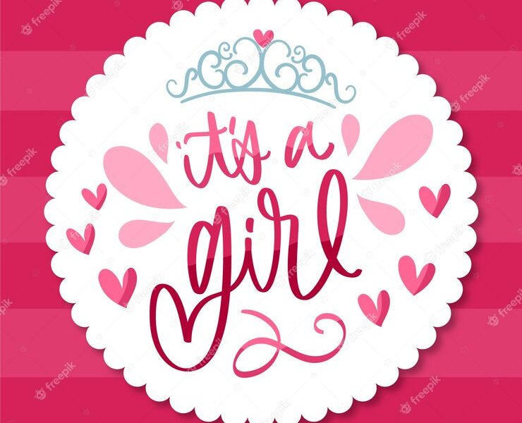 Baby shower girl wallpaper Free Vector