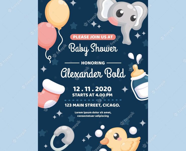 Baby shower invitation design Free Vector