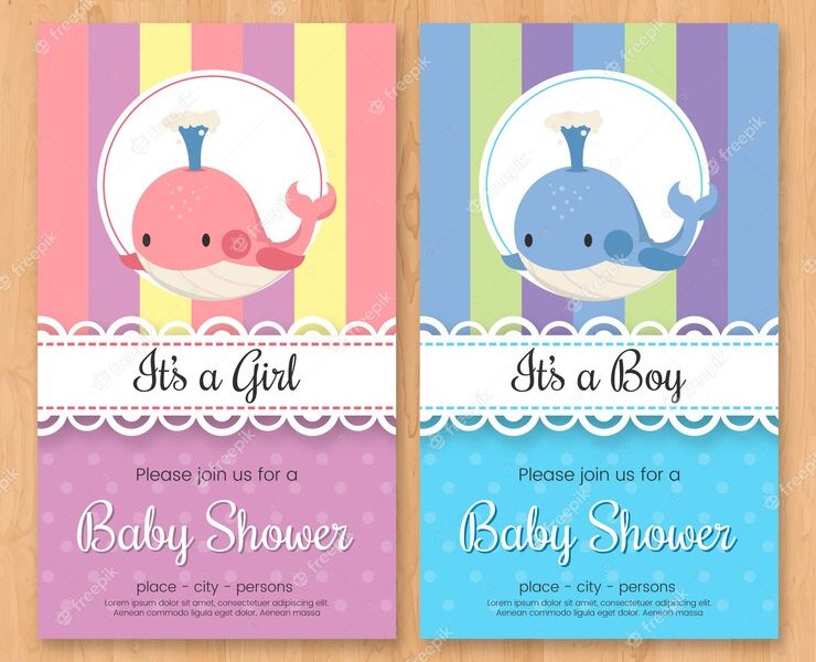 Baby shower invitation in flat style Free Vector