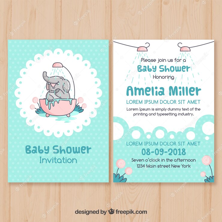 Baby Shower Invitation Template Flat Design 23 2147760381