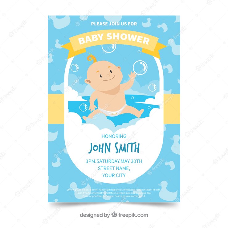 Baby Shower Invitation Template Flat Style 23 2147761467